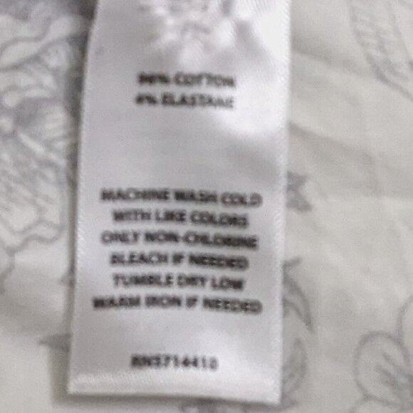 Rachel Parcell White Black Floral Print Dress Belted Size 10 - Picture 4 of 8